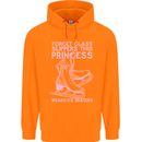 Funny Skater This Princess Wears Ice Skates Childrens Kids Hoodie Orange