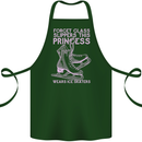 Funny Skater This Princess Wears Ice Skates Cotton Apron 100% Organic Forest Green