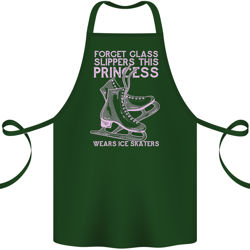 Funny Skater This Princess Wears Ice Skates Cotton Apron 100% Organic Forest Green