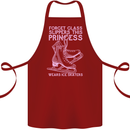 Funny Skater This Princess Wears Ice Skates Cotton Apron 100% Organic Maroon