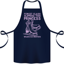 Funny Skater This Princess Wears Ice Skates Cotton Apron 100% Organic Navy Blue
