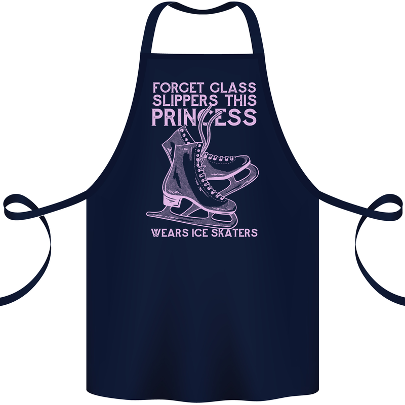 Funny Skater This Princess Wears Ice Skates Cotton Apron 100% Organic Navy Blue