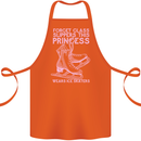 Funny Skater This Princess Wears Ice Skates Cotton Apron 100% Organic Orange
