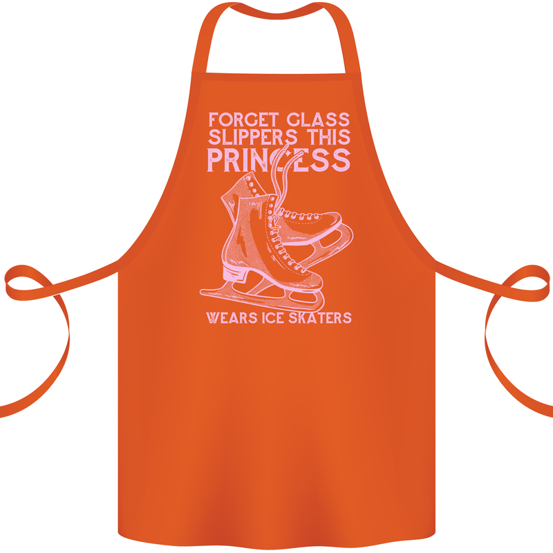 Funny Skater This Princess Wears Ice Skates Cotton Apron 100% Organic Orange