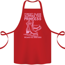 Funny Skater This Princess Wears Ice Skates Cotton Apron 100% Organic Red