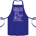 Funny Skater This Princess Wears Ice Skates Cotton Apron 100% Organic Royal Blue
