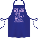 Funny Skater This Princess Wears Ice Skates Cotton Apron 100% Organic Royal Blue