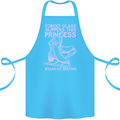 Funny Skater This Princess Wears Ice Skates Cotton Apron 100% Organic Turquoise