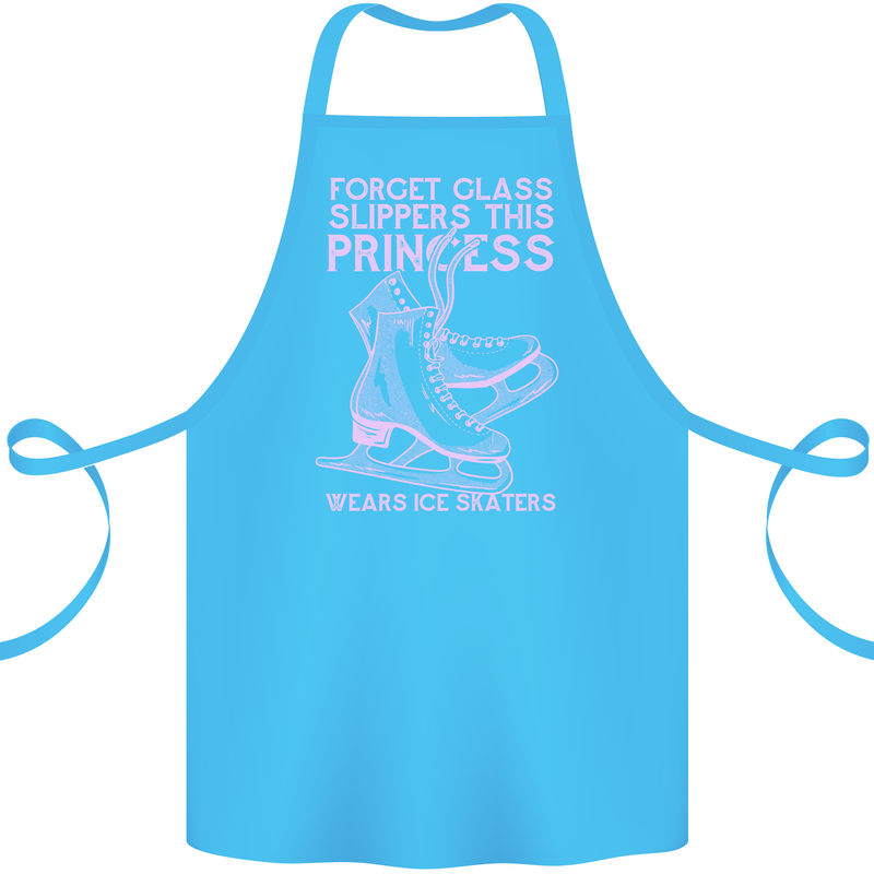 Funny Skater This Princess Wears Ice Skates Cotton Apron 100% Organic Turquoise