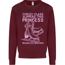 Funny Skater This Princess Wears Ice Skates Kids Sweatshirt Jumper Maroon