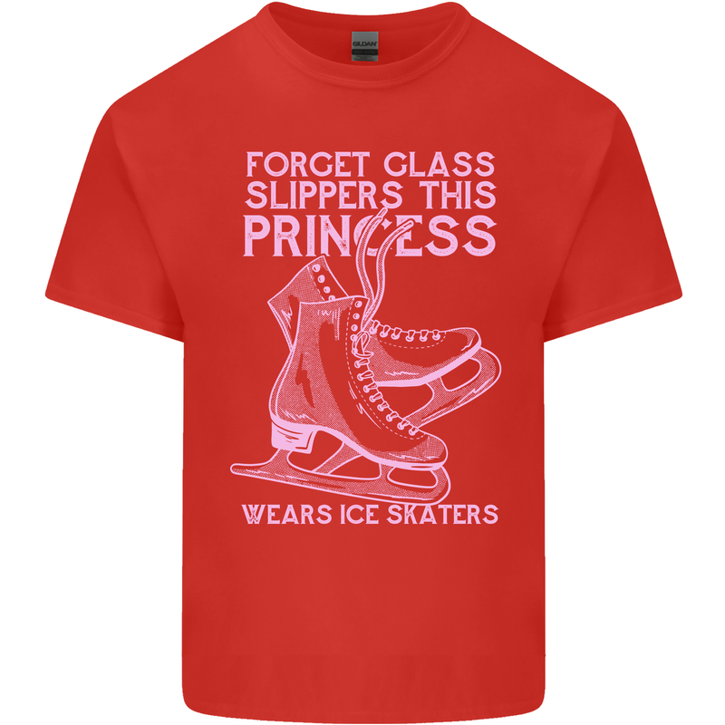 Funny Skater This Princess Wears Ice Skates Kids T-Shirt Childrens Red