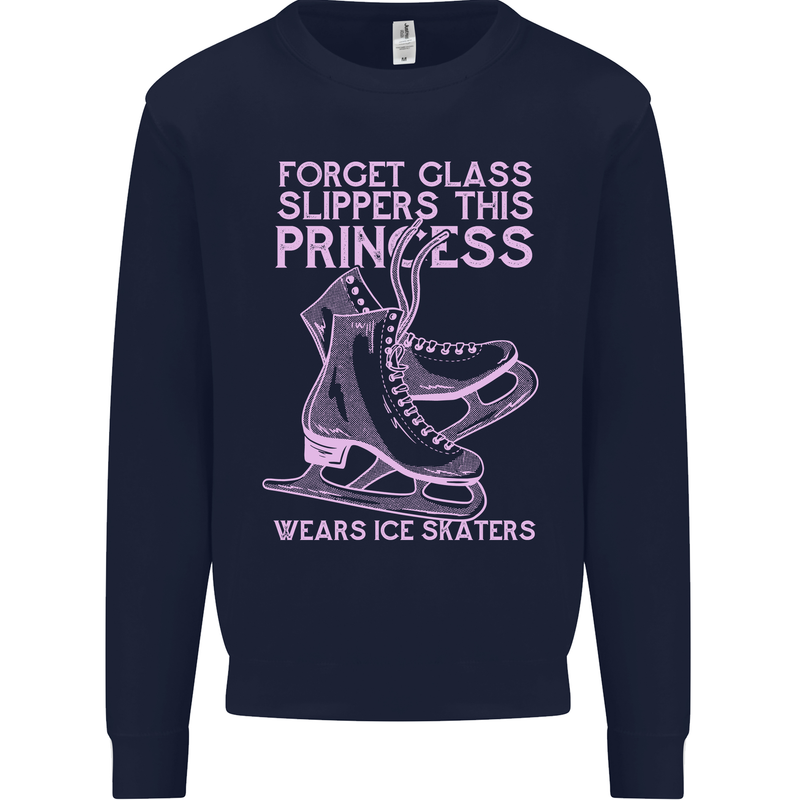 Funny Skater This Princess Wears Ice Skates Mens Sweatshirt Jumper Navy Blue