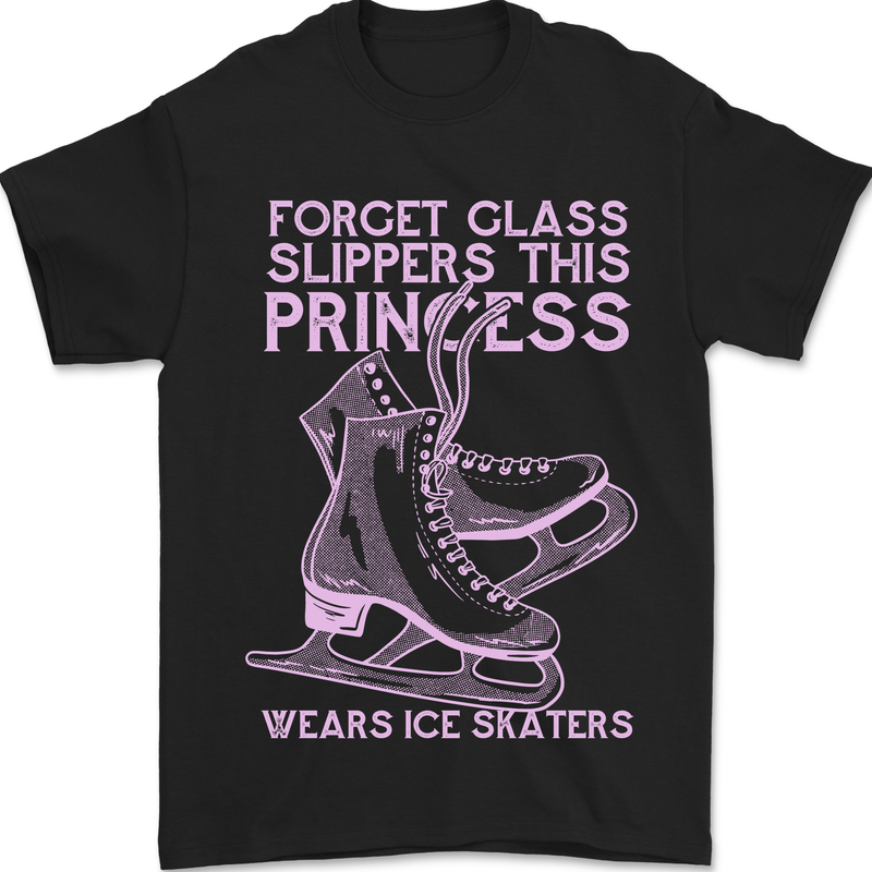 Funny Skater This Princess Wears Ice Skates Mens T-Shirt 100% Cotton Black