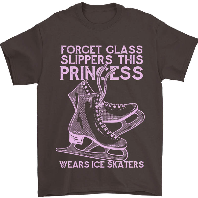 Funny Skater This Princess Wears Ice Skates Mens T-Shirt 100% Cotton Dark Chocolate
