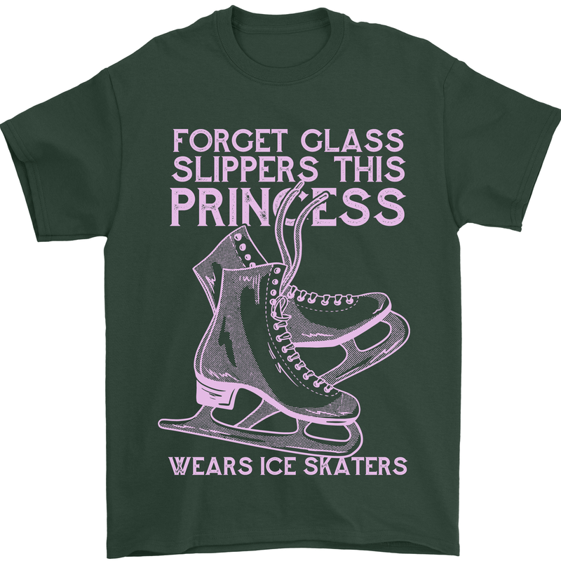 Funny Skater This Princess Wears Ice Skates Mens T-Shirt 100% Cotton Forest Green