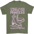 Funny Skater This Princess Wears Ice Skates Mens T-Shirt 100% Cotton Military Green