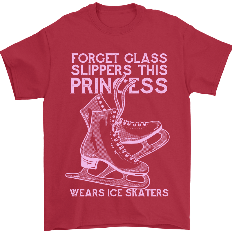 Funny Skater This Princess Wears Ice Skates Mens T-Shirt 100% Cotton Red