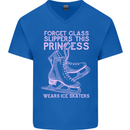 Funny Skater This Princess Wears Ice Skates Mens V-Neck Cotton T-Shirt Royal Blue