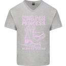 Funny Skater This Princess Wears Ice Skates Mens V-Neck Cotton T-Shirt Sports Grey
