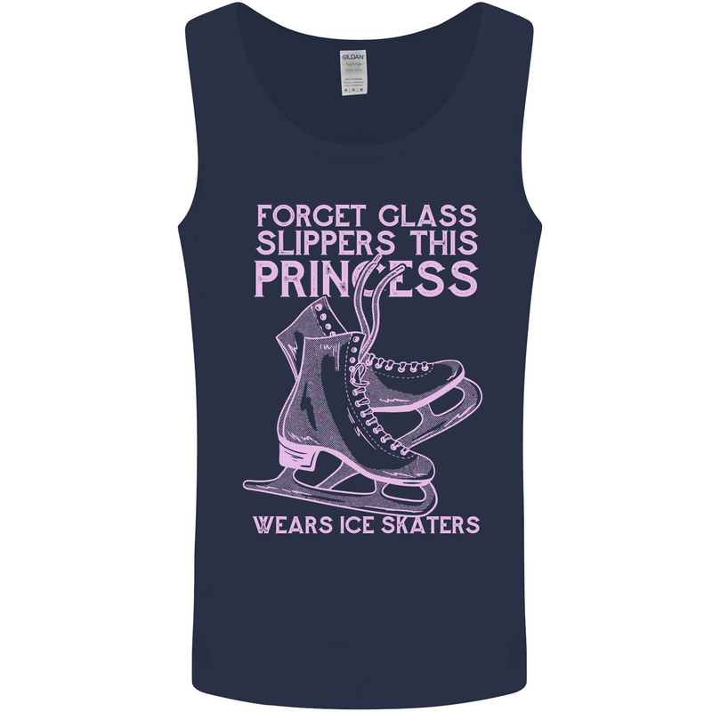 Funny Skater This Princess Wears Ice Skates Mens Vest Tank Top Navy Blue