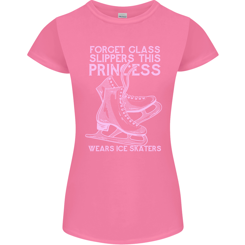 Funny Skater This Princess Wears Ice Skates Womens Petite Cut T-Shirt Azalea