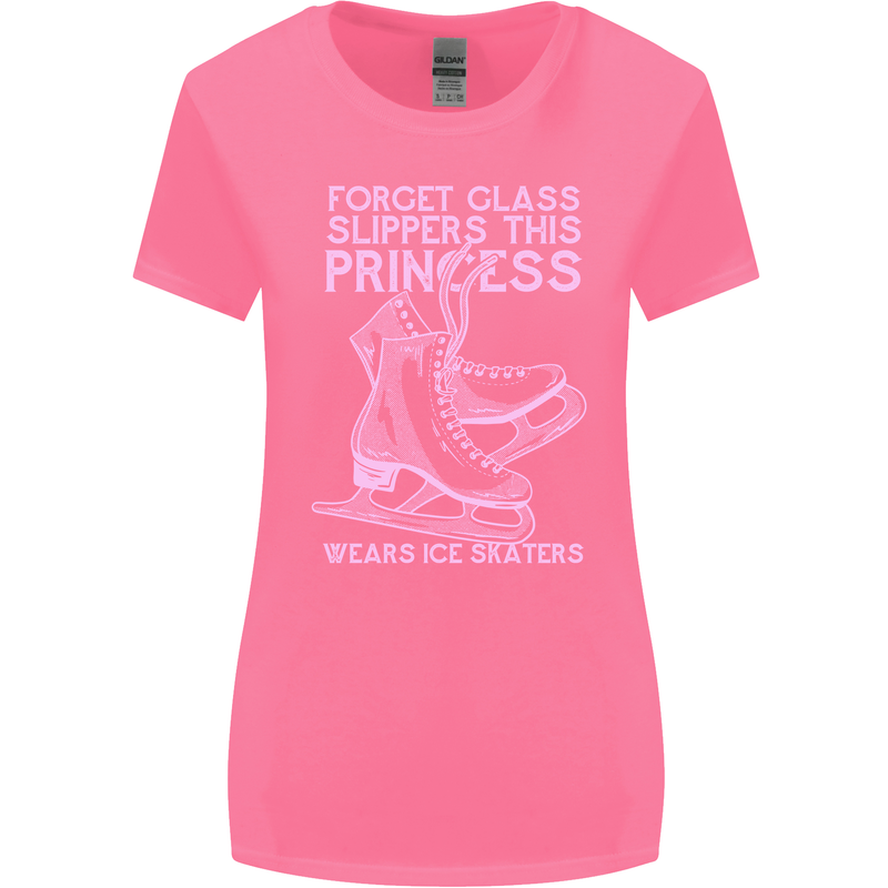 Funny Skater This Princess Wears Ice Skates Womens Wider Cut T-Shirt Azalea