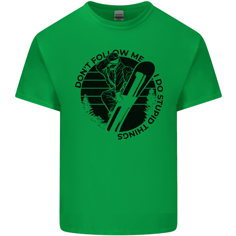 Funny Snowboarder Don't Follow Me Kids T-Shirt Childrens Irish Green