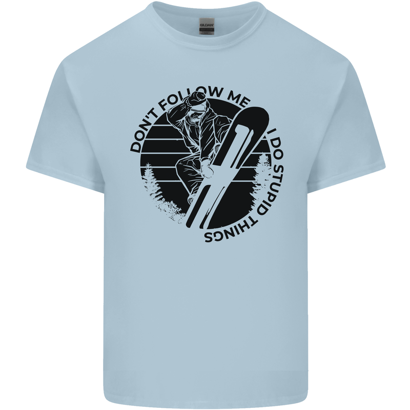Funny Snowboarder Don't Follow Me Kids T-Shirt Childrens Light Blue
