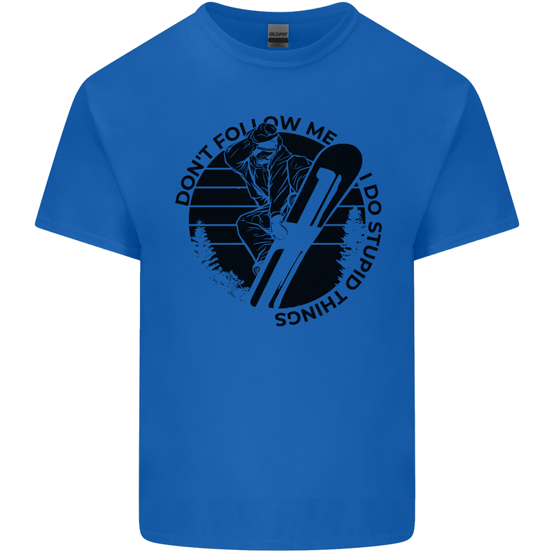 Funny Snowboarder Don't Follow Me Kids T-Shirt Childrens Royal Blue