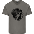 Funny Snowboarder Don't Follow Me Mens V-Neck Cotton T-Shirt Charcoal