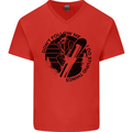 Funny Snowboarder Don't Follow Me Mens V-Neck Cotton T-Shirt Red
