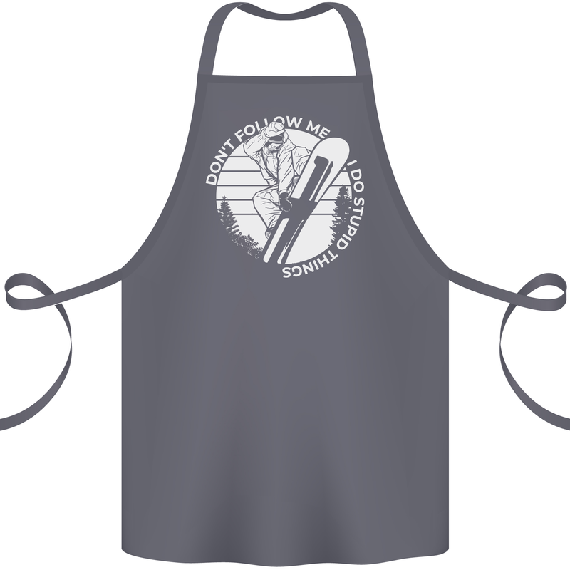 Funny Snowboarding Dont Follow Me Cotton Apron 100% Organic Steel