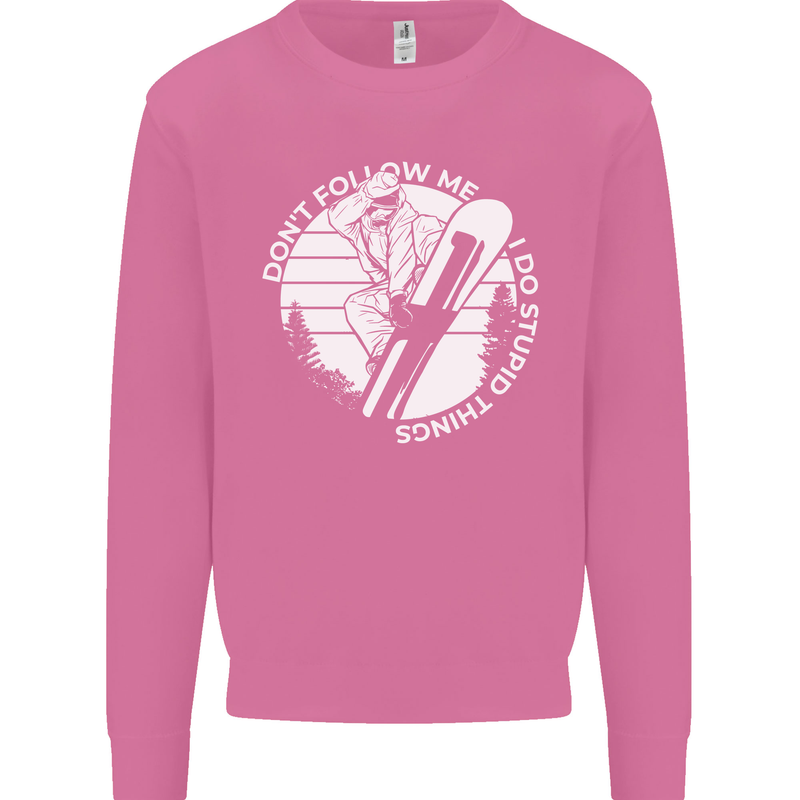 Funny Snowboarding Dont Follow Me Mens Sweatshirt Jumper Azalea
