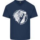 Funny Snowboarding Dont Follow Me Mens V-Neck Cotton T-Shirt Navy Blue