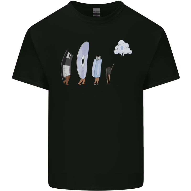 Funny Storage Evolution IT Retro PC Device Kids T-Shirt Childrens Black