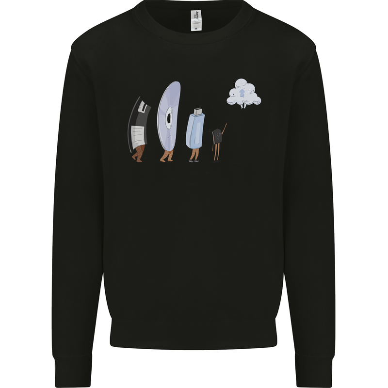 Funny Storage Evolution IT Retro PC Device Mens Sweatshirt Jumper Black