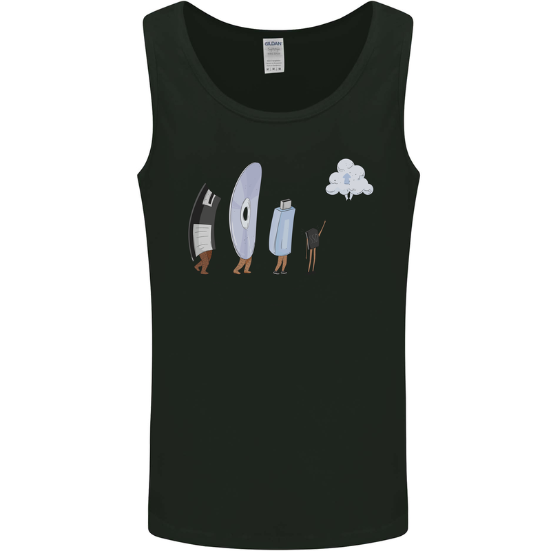 Funny Storage Evolution IT Retro PC Device Mens Vest Tank Top Black
