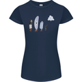 Funny Storage Evolution IT Retro PC Device Womens Petite Cut T-Shirt Navy Blue