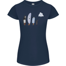 Funny Storage Evolution IT Retro PC Device Womens Petite Cut T-Shirt Navy Blue