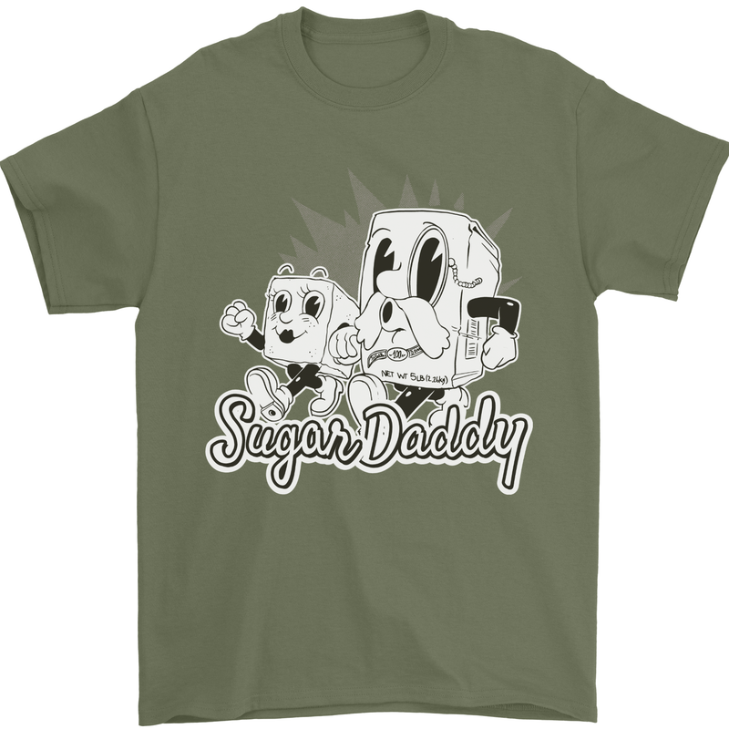 Funny Sugar Daddy Mens T-Shirt 100% Cotton Military Green