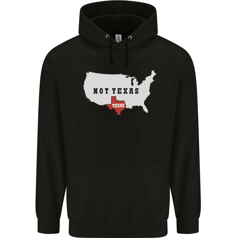 Funny Texas Not Texas State Independence USA Mens 80% Cotton Hoodie Black