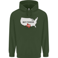 Funny Texas Not Texas State Independence USA Mens 80% Cotton Hoodie Forest Green