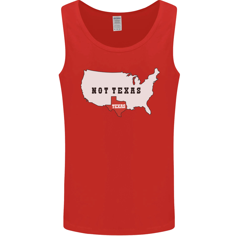 Funny Texas Not Texas State Independence USA Mens Vest Tank Top Red