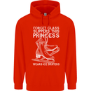 Funny This Princess Wears Ice Skates Skater Childrens Kids Hoodie Bright Red
