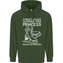 Funny This Princess Wears Ice Skates Skater Childrens Kids Hoodie Forest Green