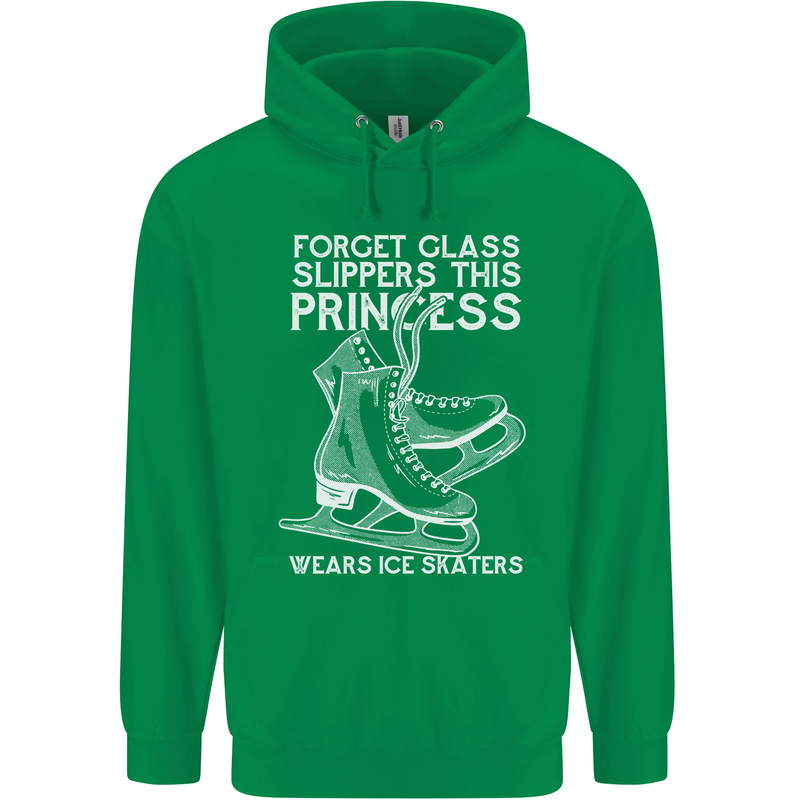 Funny This Princess Wears Ice Skates Skater Childrens Kids Hoodie Irish Green