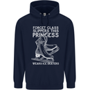 Funny This Princess Wears Ice Skates Skater Childrens Kids Hoodie Navy Blue