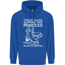 Funny This Princess Wears Ice Skates Skater Childrens Kids Hoodie Royal Blue