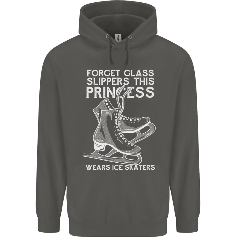 Funny This Princess Wears Ice Skates Skater Childrens Kids Hoodie Storm Grey