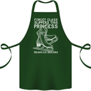 Funny This Princess Wears Ice Skates Skater Cotton Apron 100% Organic Forest Green